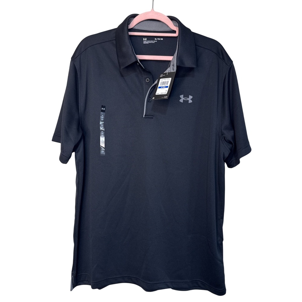 Men's New With Tags Under Armour Loose Tech Polo Black Size XL #68
